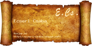 Ecseri Csaba névjegykártya