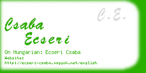 csaba ecseri business card